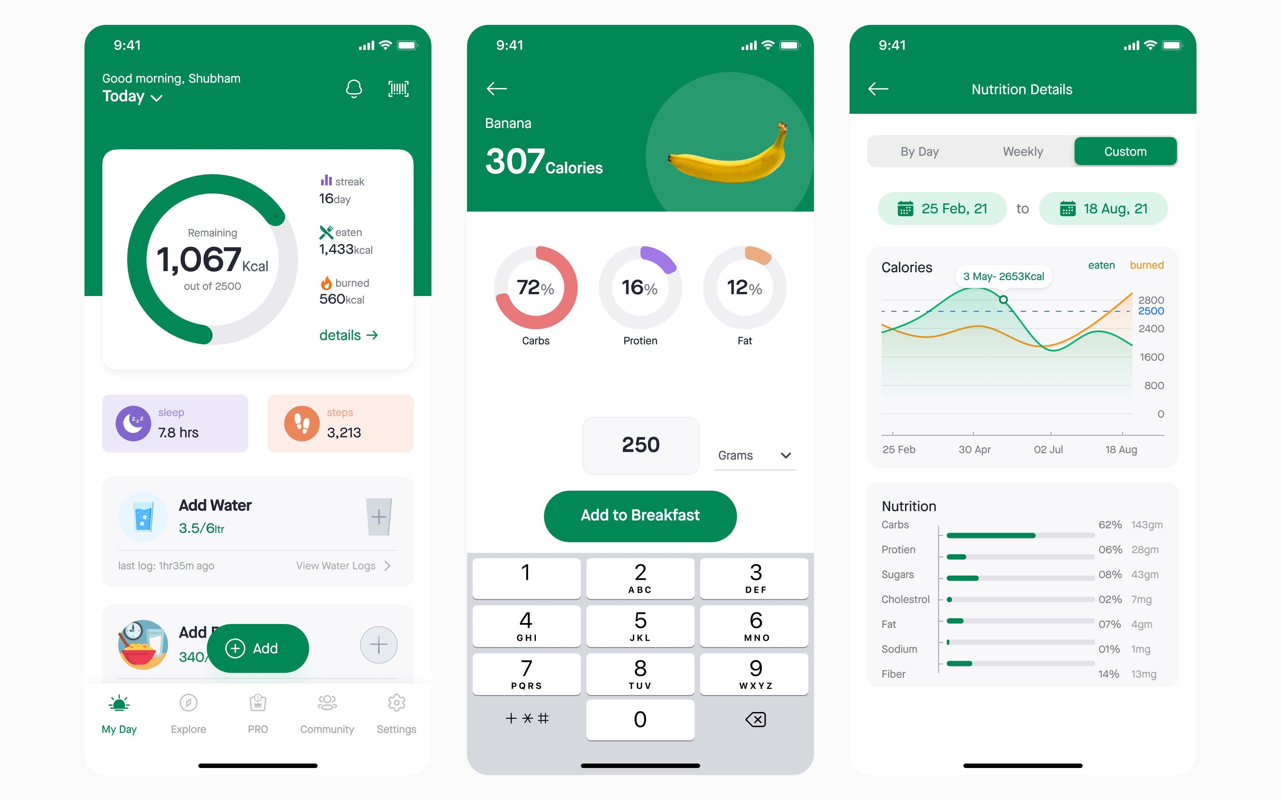 Mobile app screen