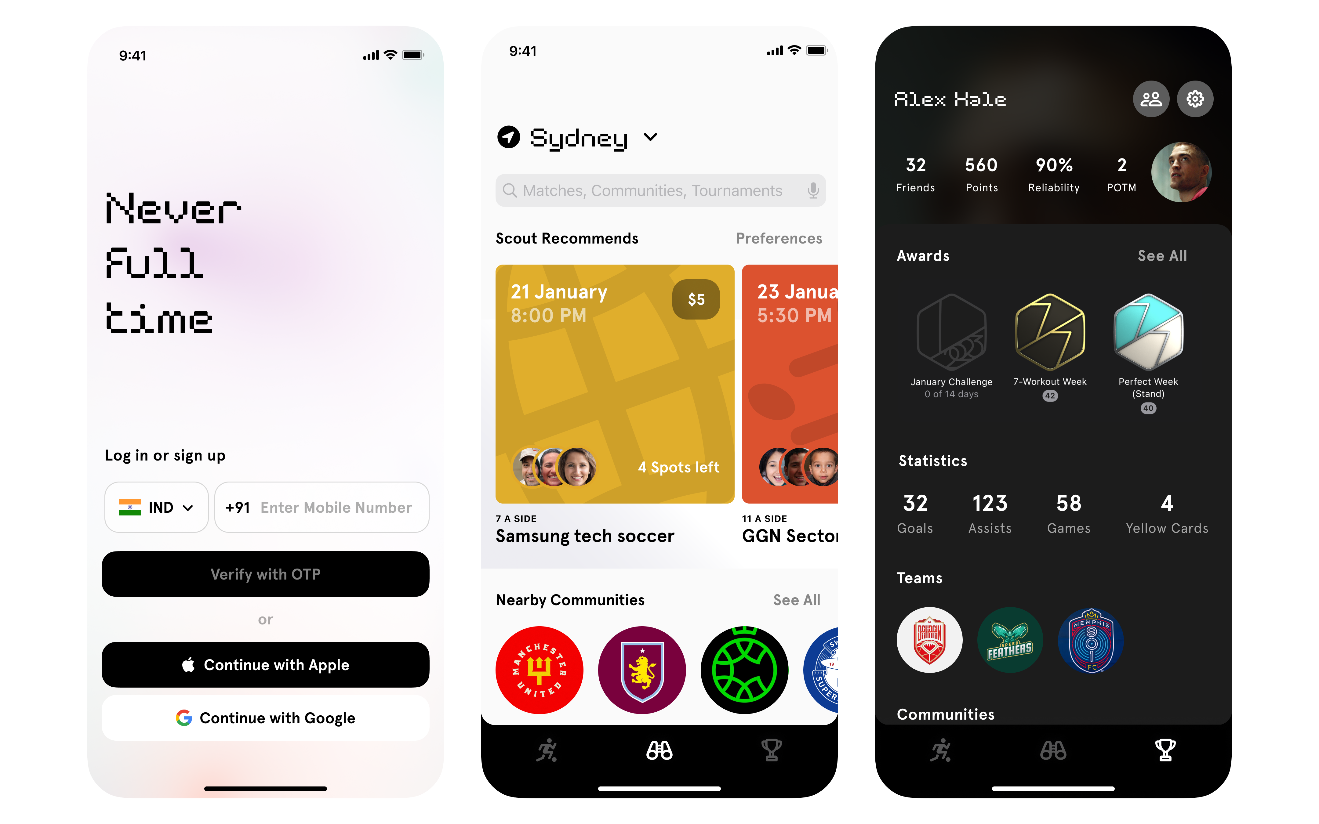 Mobile app screen